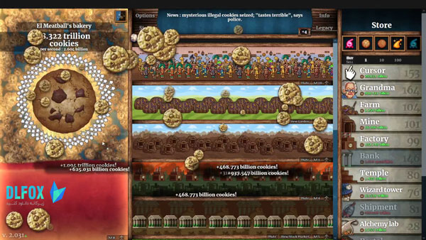 دانلود نسخه فشرده بازی COOKIE CLICKER برای PC